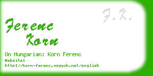 ferenc korn business card